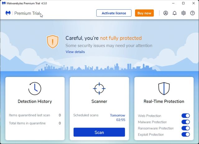 برنامج مكافحة فيروس الفدية ويندوز 11 malwarebytes