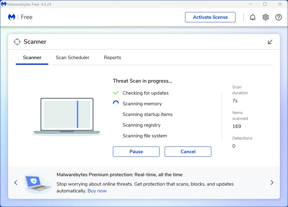 التحقق من الفيروسات