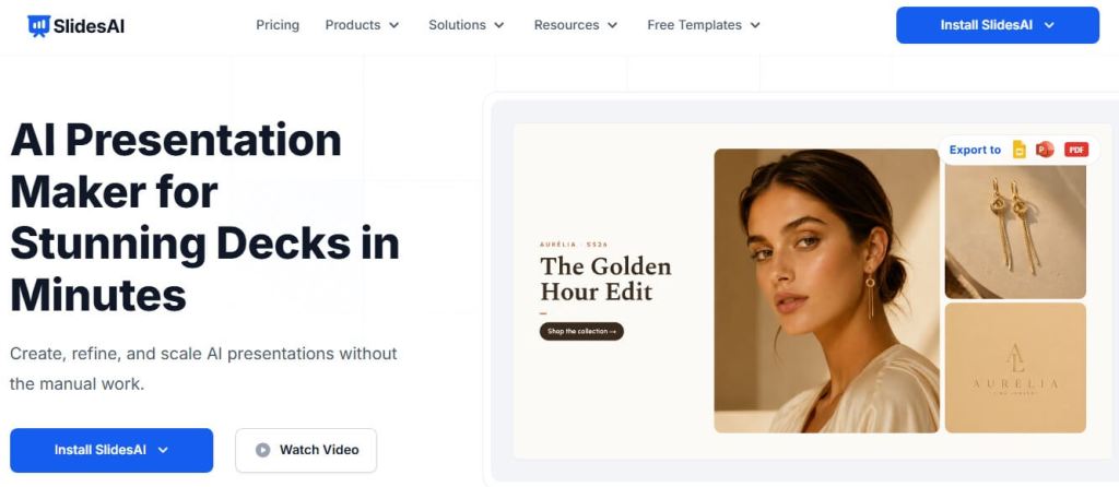 slides ai presentation انشاء عروض تقديمية بالذكاء الاصطناعي