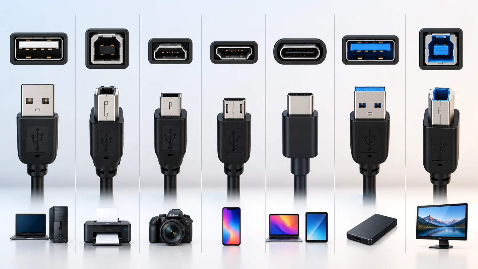 انواع منافذ USB
